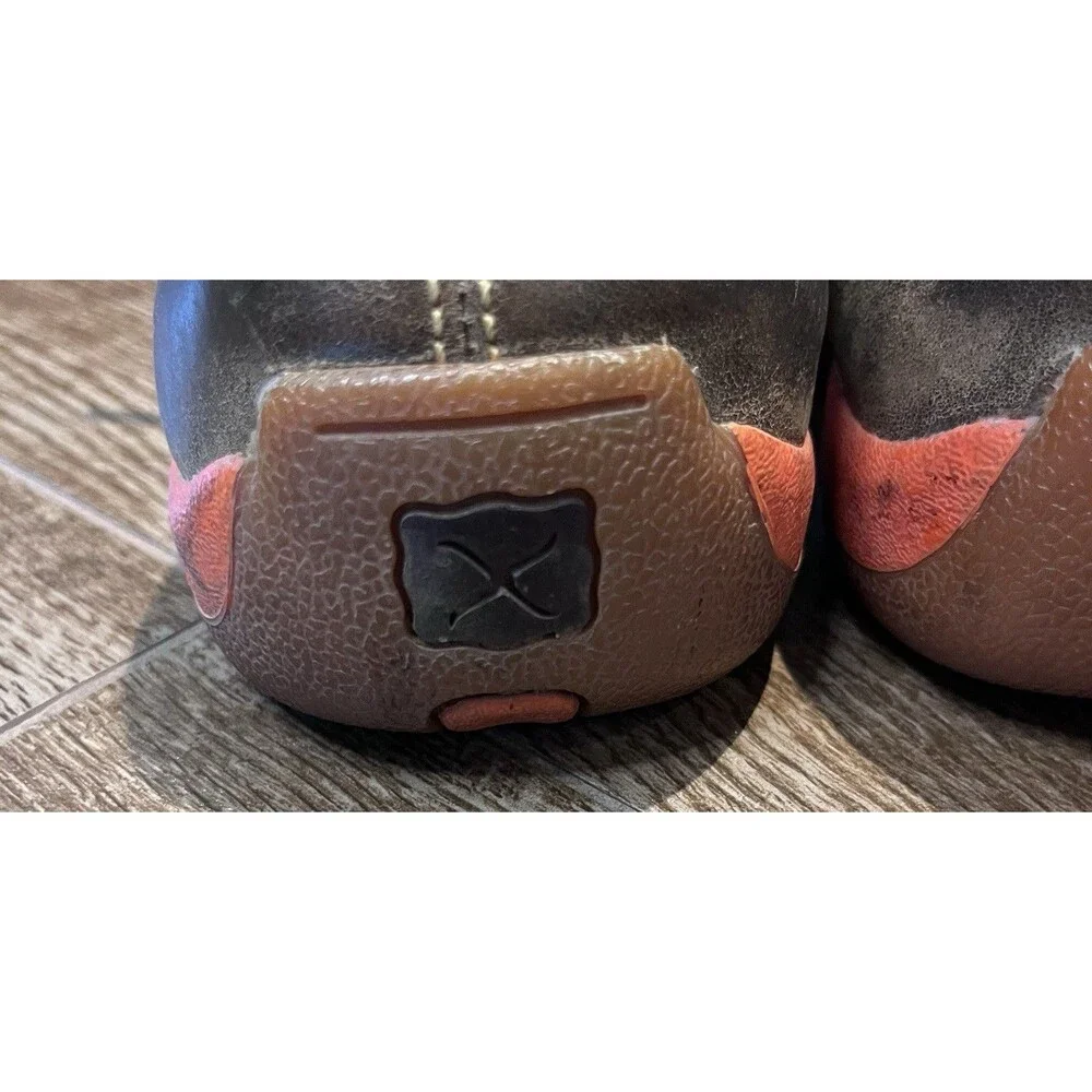 Twisted X Chukka Shoes Men's Size 9M Brown With Neon Orange MDM0019 Western Work